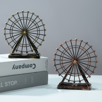 European-style retro wrought iron old craft Ferris wheel model creative home living room wine cabinet decoration decoration