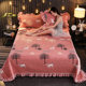 Winter warm crystal velvet bed cover single piece thickened coral velvet bed sheet quilted bed skirt three-piece set flannel tatami mat