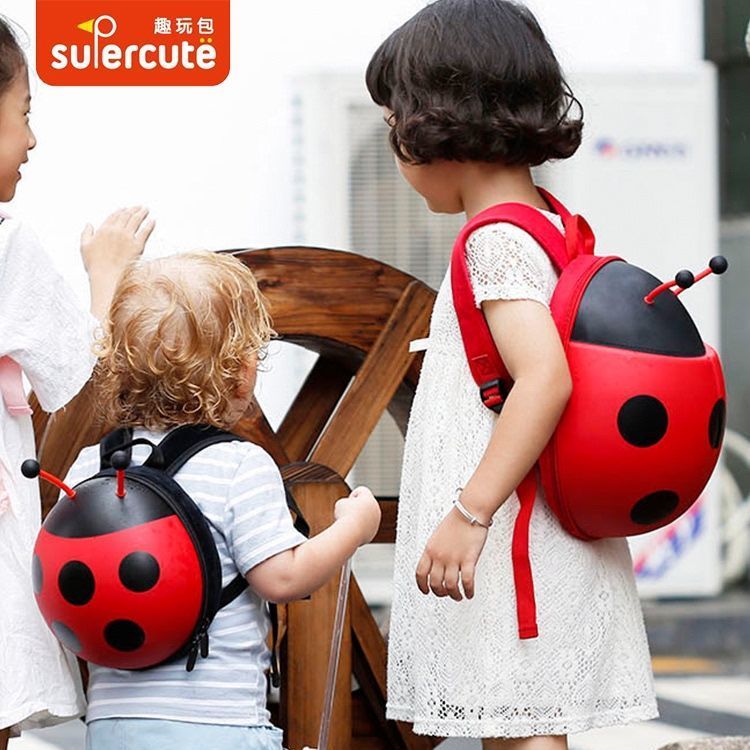 Child anti-loss Shoulder Bag for male and female children with traction rope Safety baby Anti-loss infant 1-3-year-old ladybug pouch