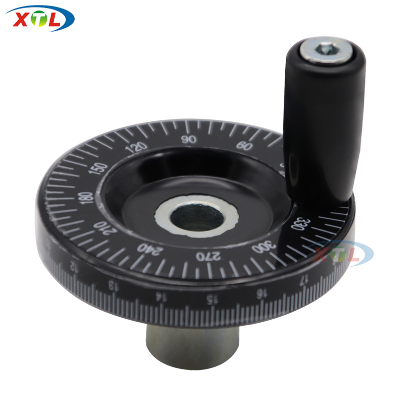 Black double scale handwheel handle with scale belt angle inner diameter 10mm numerical control machine engraving machine equipment rocking wheel