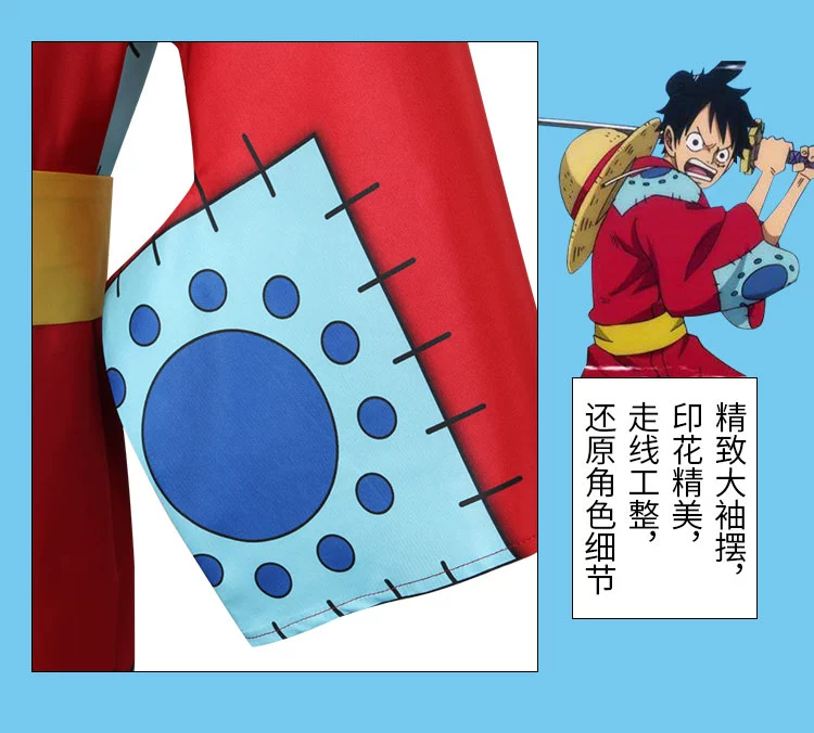 Anime Nhật Bản cos kimono One Piece Wano Quốc Luffy trang phục hóa trang Bộ vai trò chơi phù hợp với Cosplay