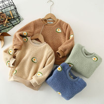 Ocean Qi Children Necropolis Autumn Winter New Tidal Bull Oil Fruits Thickened Plush Round Collar Cover Head Warm Beating Bottom Suede Womens Treasure