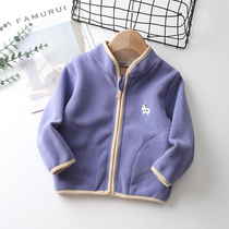 Spring New Tide Children Catch Suede Cardiff Zipped Collar Lap Collar Casual Jacket Oolivet Male And Female Baby Sweatshirt Fashion