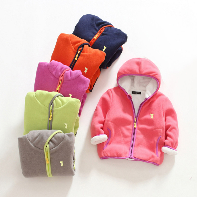 Double layer ultra-thick real children jacket man warm and suede with cap laying cotton jacket baby blouses women cashmere clothing foreign