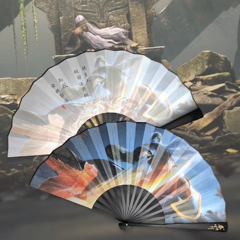 Qin XiMing Yuhuang folded fan silk fan presents for summer fan presents creative animated second dimensions around spot