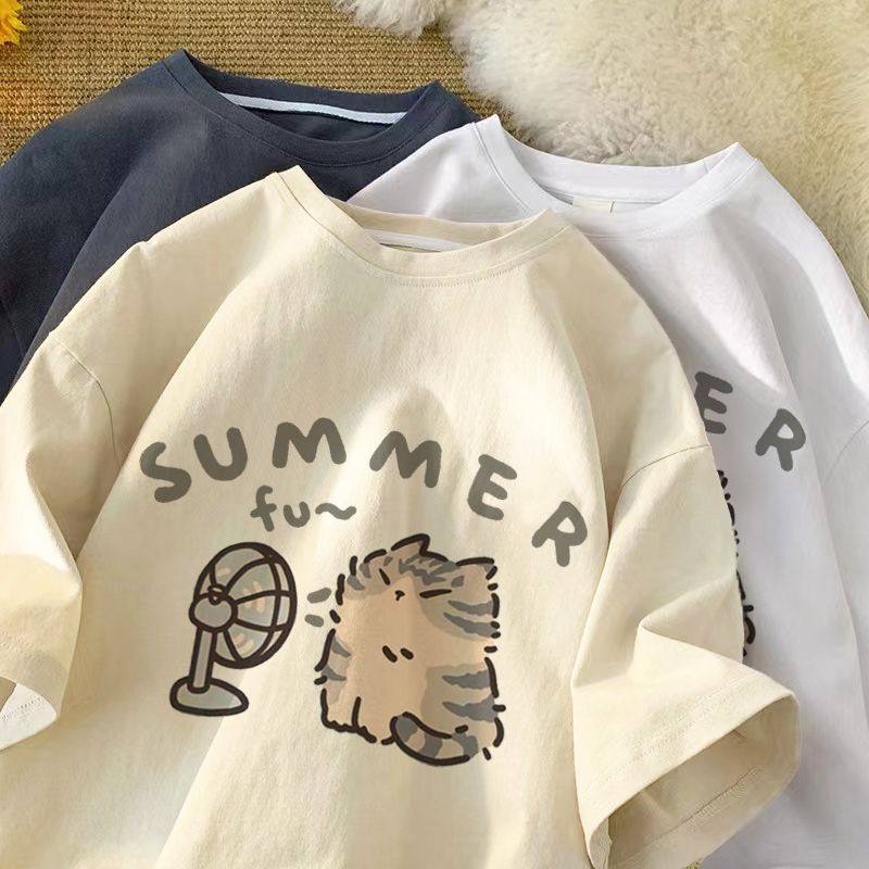 女の子用半袖Tシャツ、2026年新作、中～大サイズのお子様向け、夏用、純綿、ユニークなアメリカンスタイル、ゆったりとしたフィット感、万能トップス。