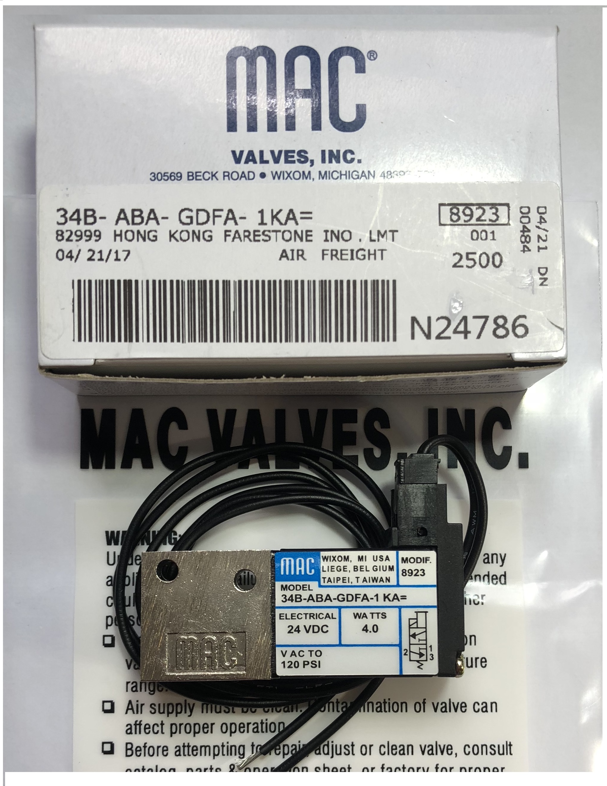MAC solenoid valve 34B 44B-ABA-GDFA-1KA in kind, please confirm the good picture model