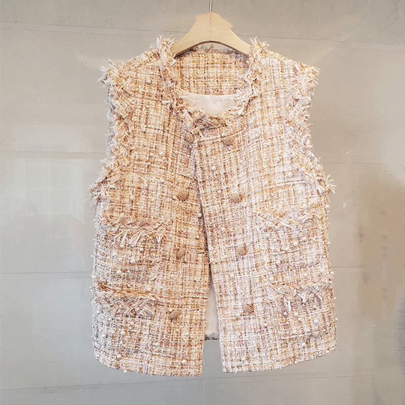 Chanel-Style Women's Vest 2026 New High-End Black Vest with a Sophisticated French Tweed Unique and Exquisite Spring Design