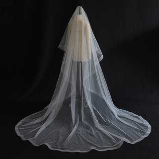 Forest style bride simple wedding dress headdress veil