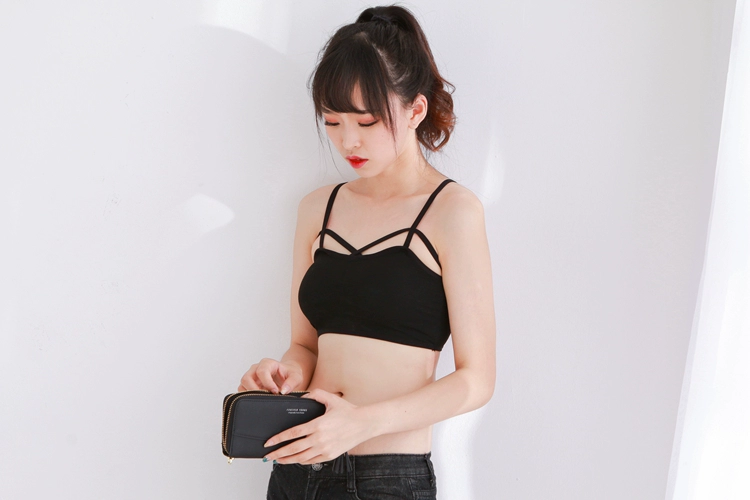 Phối cảnh gợi cảm bên trong ống dưới cùng Chất liệu cotton vest vest vest tinh khiết với miếng đệm ngực không có vòng thép bọc ngực