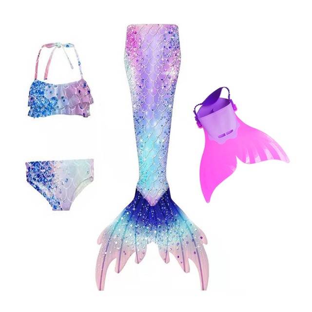 Mermaid Tail ຊຸດລອຍນ້ໍາເດັກນ້ອຍ Princess Baby Mermaid Costume ເດັກຍິງແຍກ Swimming Girl Mermaid Tail