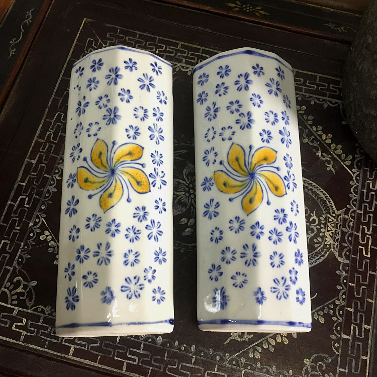 Great Xing Collection 78 Decade-long Tide State Kilns Old Factory Goods Ceramics Old Porcelain Collection Maple Creek Hand-painted Wall Bottle Pair
