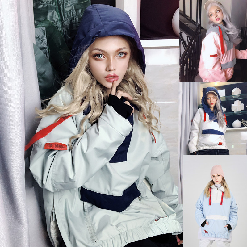 Snowboard jackets plus cotton men's and women's ski jackets hoodies Northeast warm long waterproof and windproof pullovers