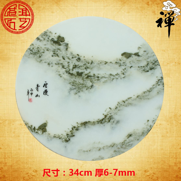 Natural marble painting marble piece round mahogany furniture stone hanging screen stone special price