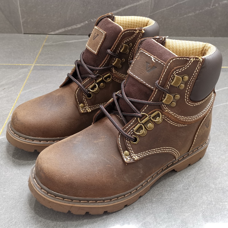 Leather short boots Martin boots men's boots round toe tooling boots outdoor top layer cowhide women's boots desert boots tall rhubarb boots