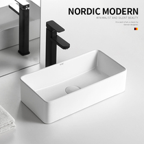  Ultra-narrow Nordic modern table basin washbasin Household small apartment washbasin Balcony square ceramic 23 cm wide