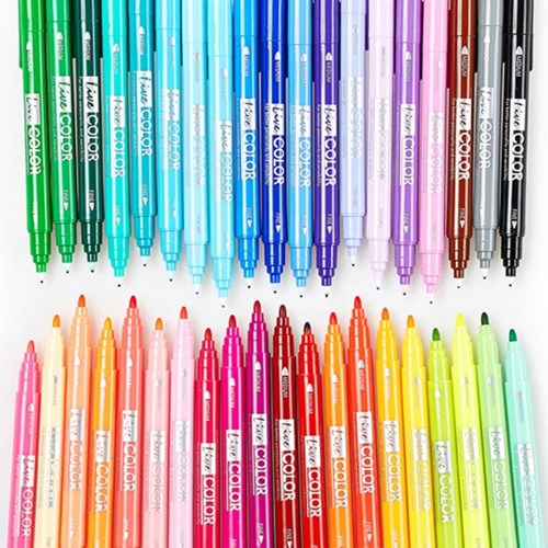 monami Munamei Double Head Water Pen Mark Pen Fiber Pen Live Color 39 color
