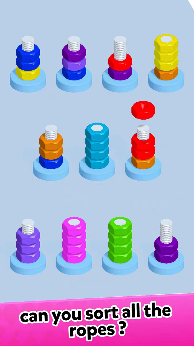图片[3]-Unity 螺丝排序 Nut And Bolt Sort 精品游戏源码 益智排序解压-成都宝兰