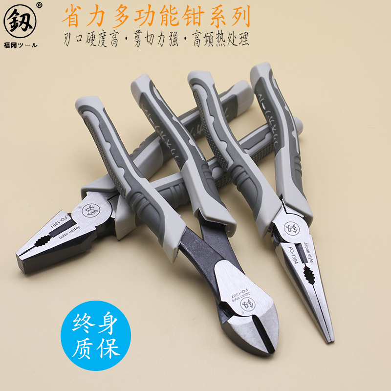 Fukuoka vise wire pliers 6 electrician 8 inch labor-saving vise multifunctional industrial grade hand pliers tool