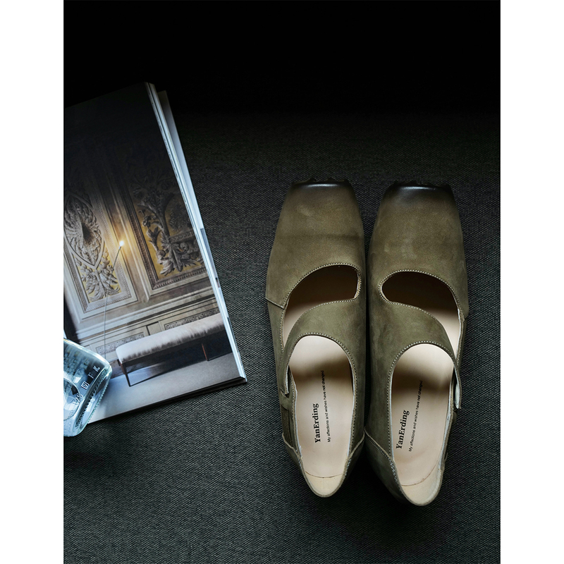 Yan Er Ding|Long-Lasting Love Is Evergreen|Original Ballet Shoes with Side Bangs in New Color Zen Palm Green Yan Er Ding|Long-Lasting Love Is Evergreen|Original Ballet Shoes with Side Bangs in New Color Zen Palm Green