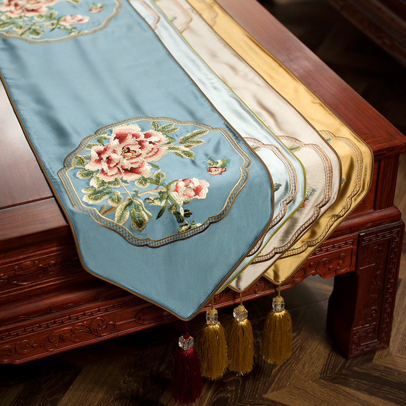 New Chinese tableflag Zen classical Chinese wind room YG18 model room dining table TV cabinet tea cover cloth