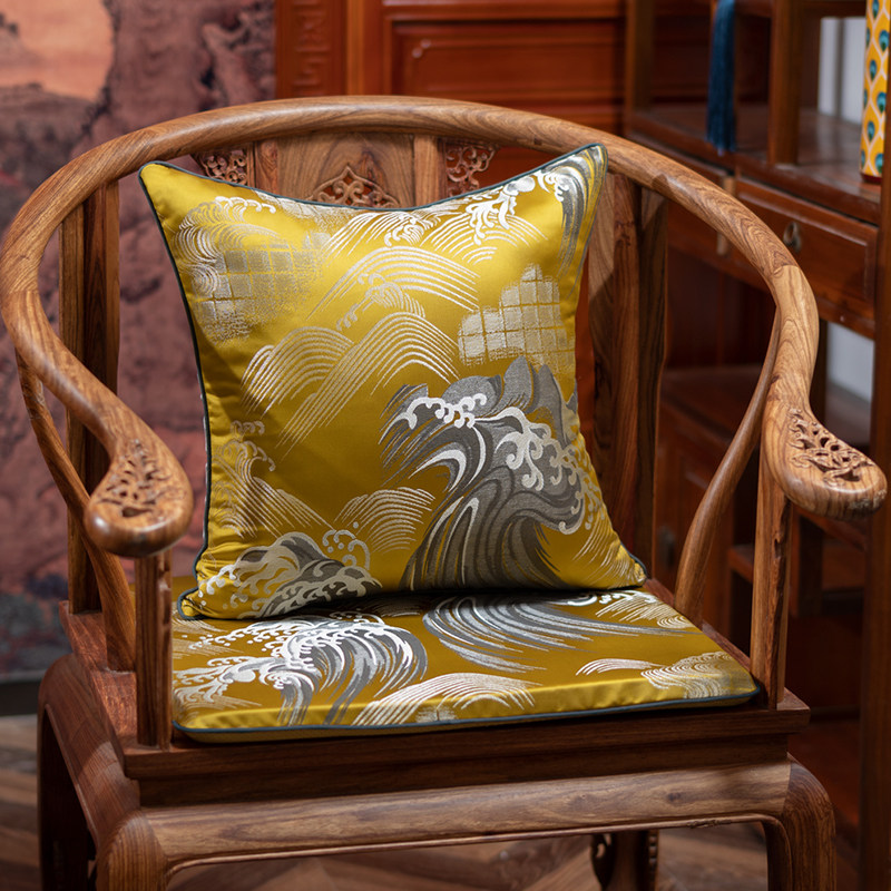 New Chinese style pillow cushion solid wood sofa back YG39 classical living room Chinese style pillowcase waist pillow bedside bag