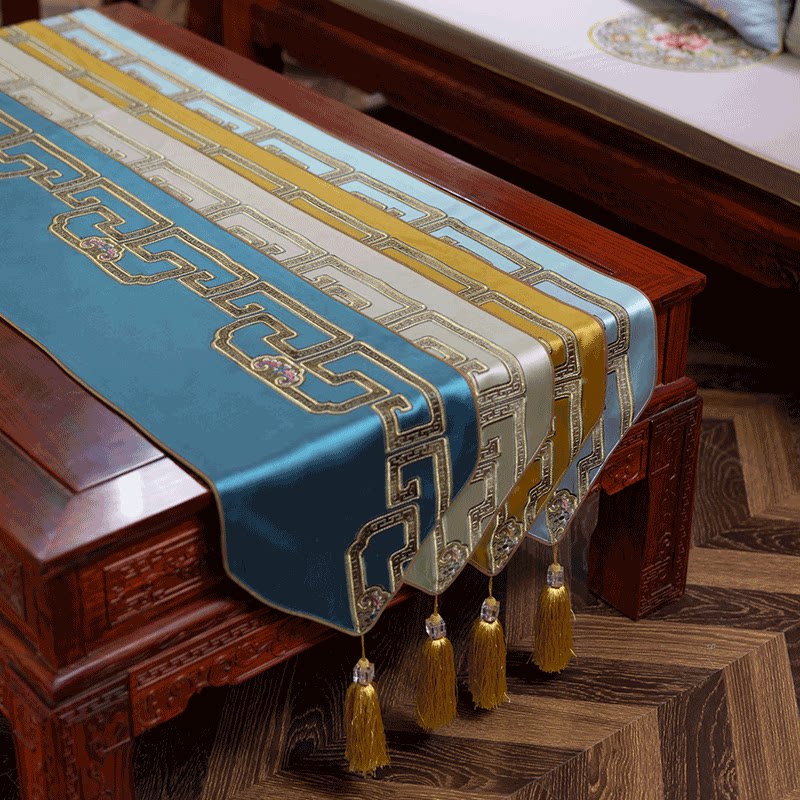 New Chinese table flag tea table TV cabinet tablecloth YG14 Chinese style classical furniture living room Chinese tea flag customization