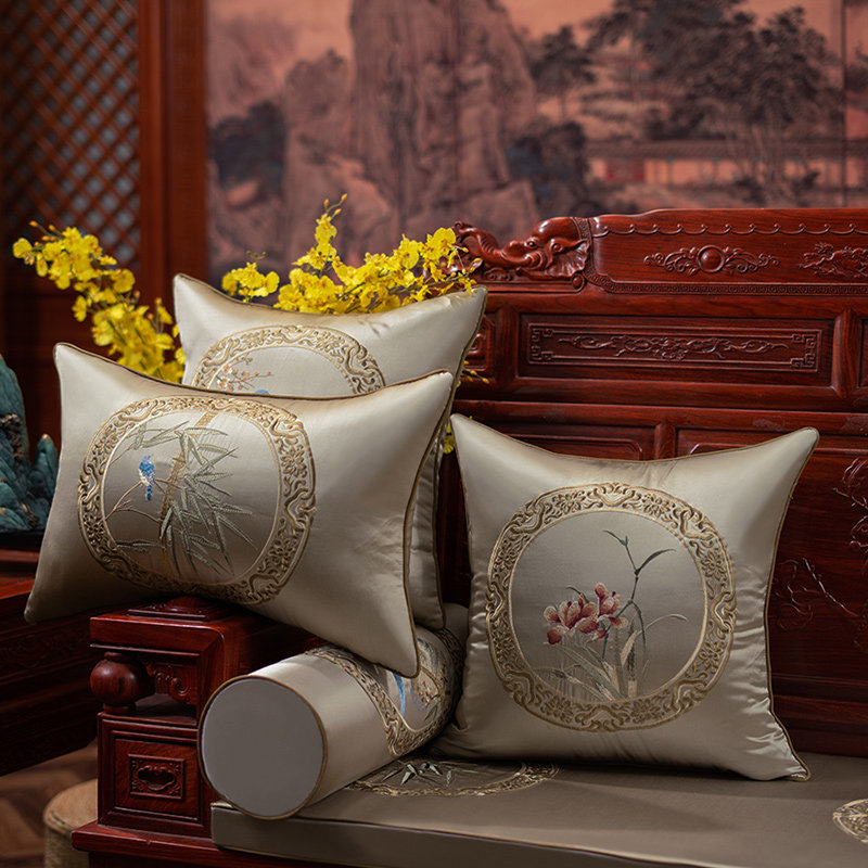 New Chinese sofa pillow large cushion YG13 classical mahogany solid wood furniture pillowcase with core pillow waist pillow customization