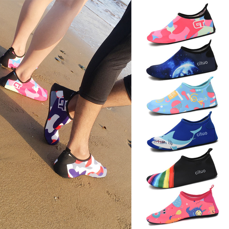 Beach shoes Children covered with water barefoot Skin Diving Girl Non-slip Swimming Shoes Men's Baby Seaside Soft Bottom Fashion-Taobao