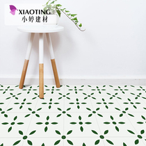 Homestay retro small tiles 300x300 green Nordic bathroom restaurant floral tile kitchen balcony floor tiles