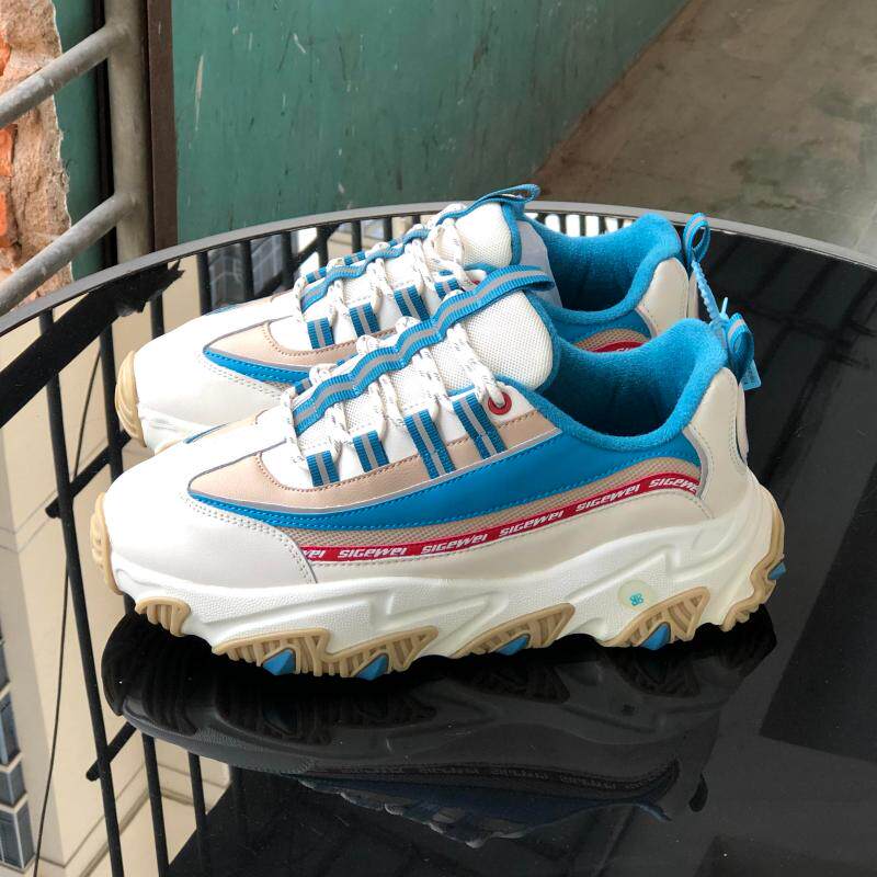 2022 personality retro daddy shoes thick bottom heightening men's shoes all-match national tide high-elasticity shock-absorbing anti-skid casual shoes