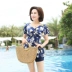 Áo tắm nữ mẹ trung niên dính liền bảo thủ che bụng thon gọn áo tắm nóng xuân thời trang đồ bơi cỡ lớn Bộ đồ bơi One Piece