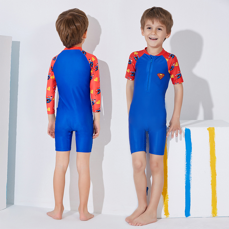 Children's one-piece swimsuit DC Superman middle and large children's quick-drying swimsuit Baby boy hot spring swimsuit