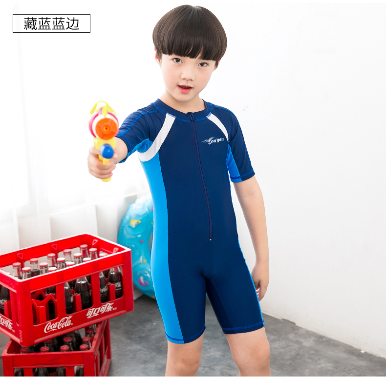 Bạn bơi trẻ em đồ bơi cô gái chống nắng tay áo dài quần bơi bé trai bơi thân quần lặn phù hợp với trẻ lớn đồ bơi - Bộ đồ bơi của Kid đồ bơi tay dài cho bé gái