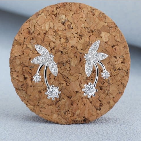 Korean jewelry 925 sterling silver ear pin diamond sweet silver earrings female hypoallergenic zircon earrings crystal earrings