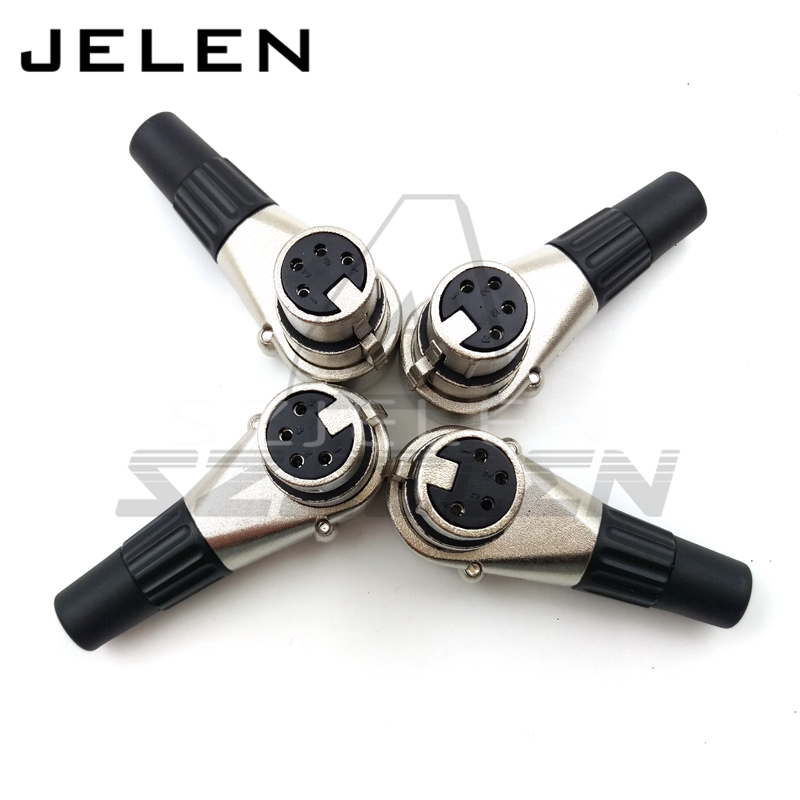 Canon 4-pin elbow mother camera large supervisory power cord plug XLR Carnon four-pin female head elbow