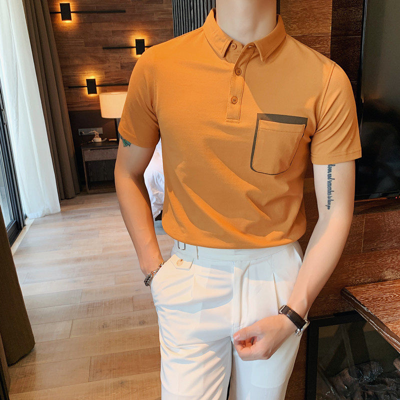 Men's short sleeve polo shirt Chauded Korean version with half sleeve T-shirt Summer breathable casual business men's clothing