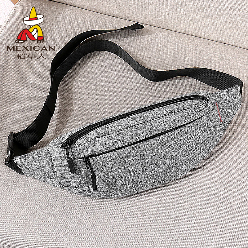 Scarecrow Pocket Bag Men's Casual Sports Small Running Mobile Phone Bag Light Canvas Messenger Shoulder Bag Student Chest Bag