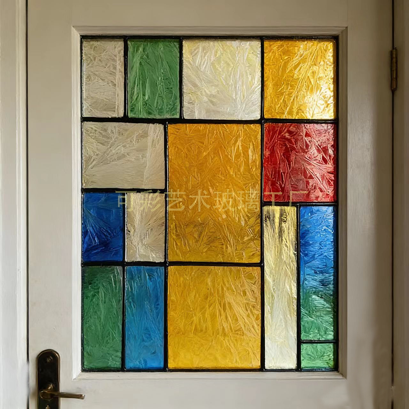 Colorful Art Glass Window Decorations, Handmade Mosaic Tile Patterns, Colorful Square Pieces, Decorative Glass, Light-Transmitting Enamel Color