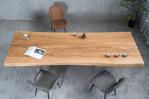 H726 white wax wood whole board modern minimalist European style light lavish tea table dining table 278 * 101 *93 * 101 *6 5