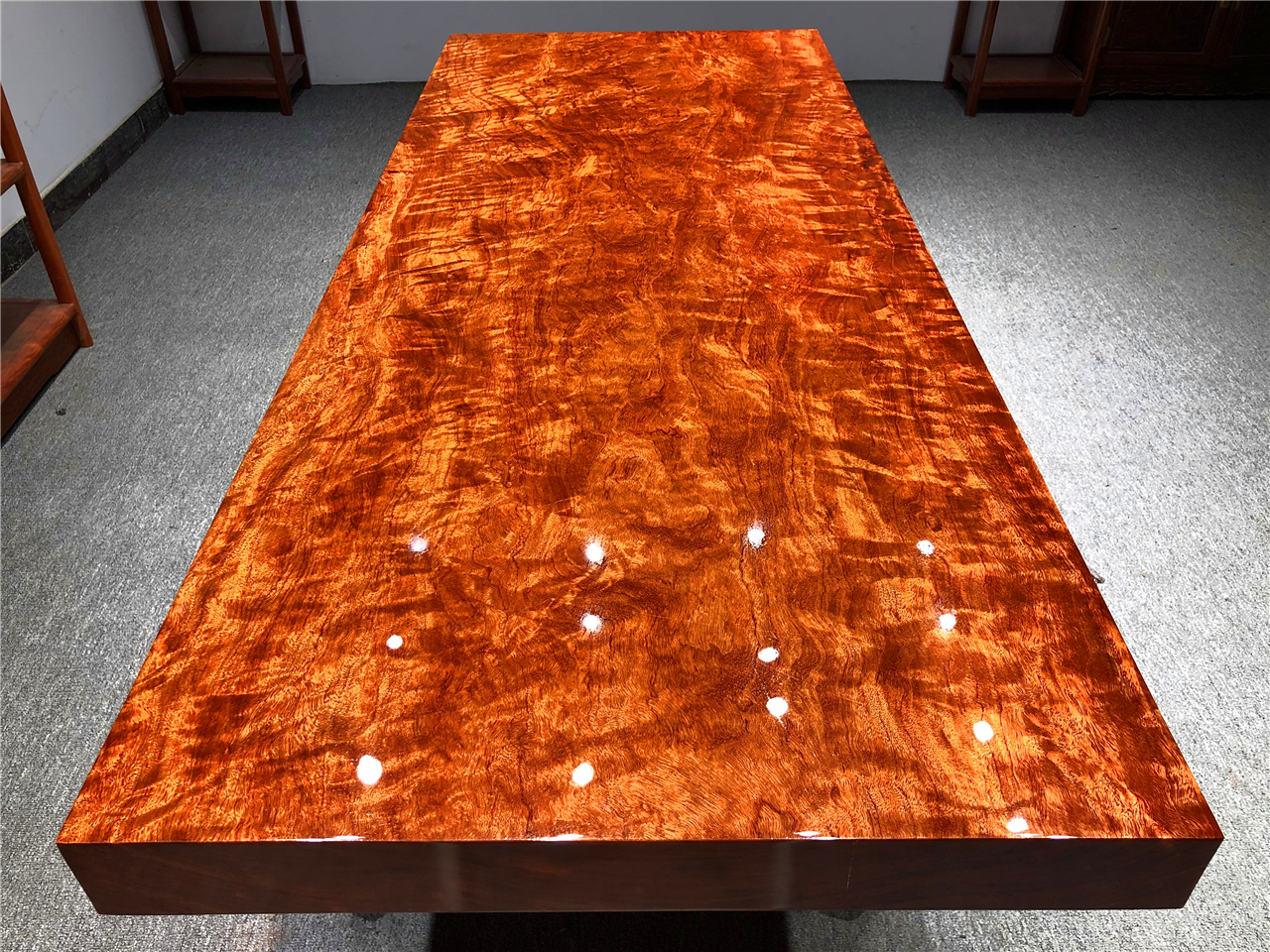 Bahua solid wood large board modern minimalist rosewood dining table tea table new Chinese all-round 211*85*10 2