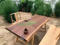 North American Black Walnuts Solid Wood Large Board Modern Minima Tea Table Desk Eu Style Dining Table Natural Sides 191 *84 * 5 5