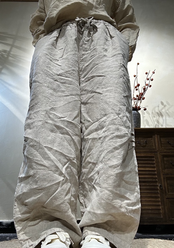 New Autumn and Winter Thickened Single-Layer Linen Casual Pants, Length 97, Hip Circumference 136 New Autumn and Winter Thickened Single-Layer Linen Casual Pants, Length 97, Hip Circumference 136