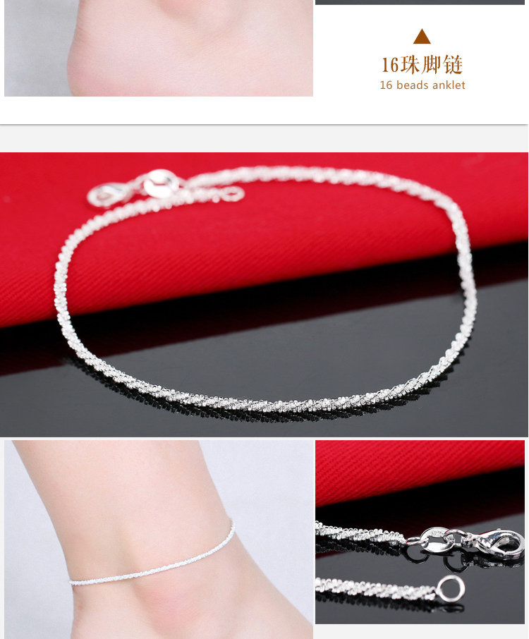 2018 new red rope mắt cá chân chuỗi chuông 999 sterling bạc vòng chân nữ cảm giác Hàn Quốc phiên bản của sinh viên đơn giản Sen phong cách cổ xưa