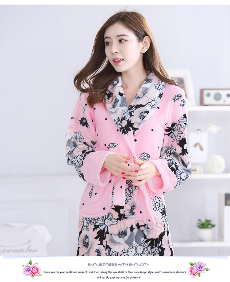 Mùa thu và mùa đông ấm áp áo choàng flannel áo choàng nam thanh niên và đôi vợ chồng san hô nhung nước áo khoác đồ ngủ đẹp