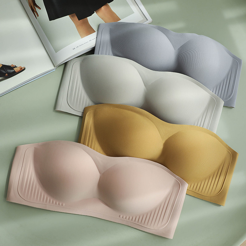 Bundy does not drop strapless underwear Women's summer invisible non-slip incognito bandeau thin summer chest-wrapped rimless bra