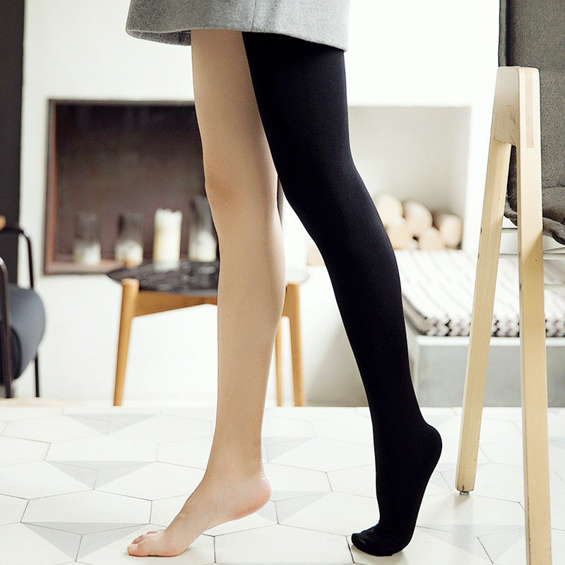 Autumn and winter belly warm terry thickened micro-pressed tights appear thin velvet inner tights women's anti-hook silk beautiful leg socks