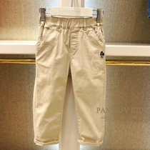 Teenie Weenie小熊童装春夏款男童全棉中大童松紧腰小熊薄款长裤