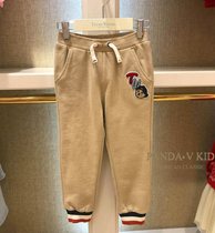 Teenie Weenie小熊童装21春秋款中大童男童长裤全棉针织宽松长裤