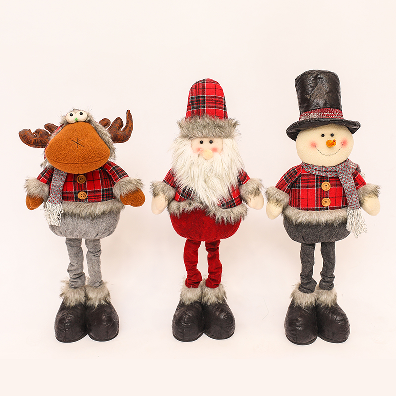 Christmas decoration snowman old man doll retractable doll Christmas children's gift window arrangement ornaments